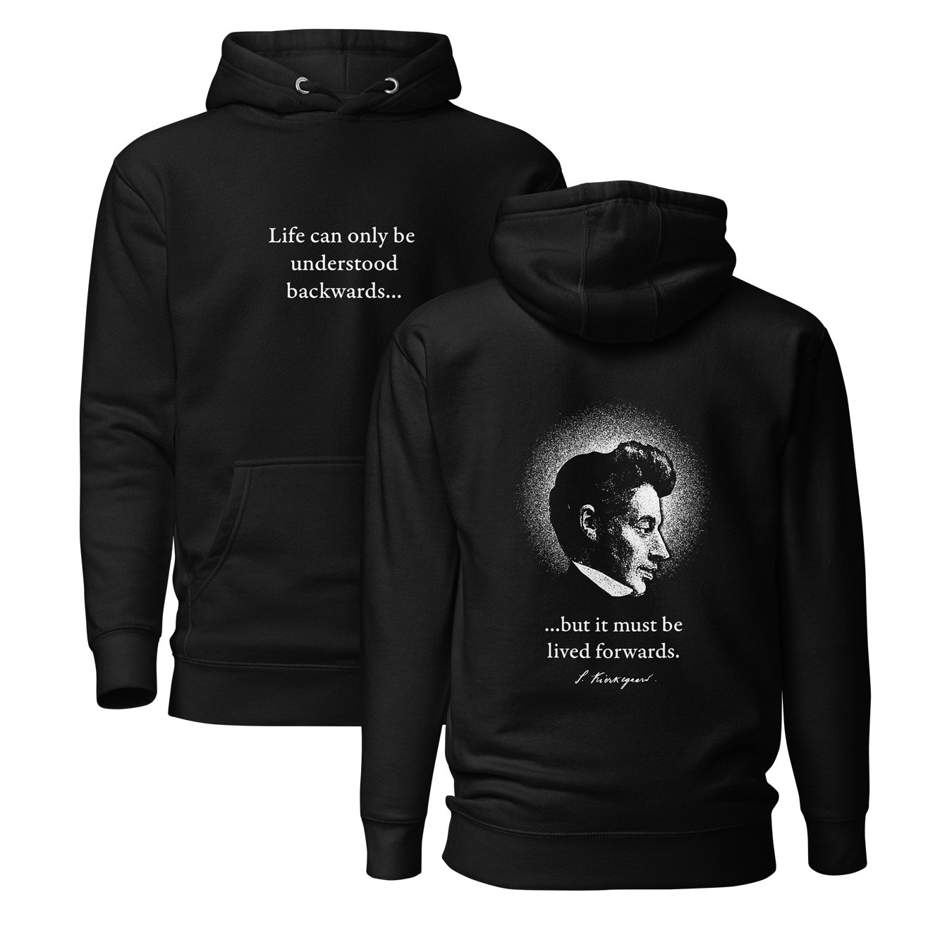 Citazione di Kierkegaard - Stampa fronte e retro - Felpa con cappuccio Premium