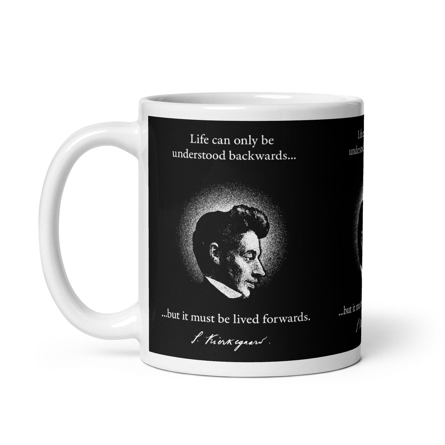 Kierkegaard Quote - Life can only be understood backwards - Mug