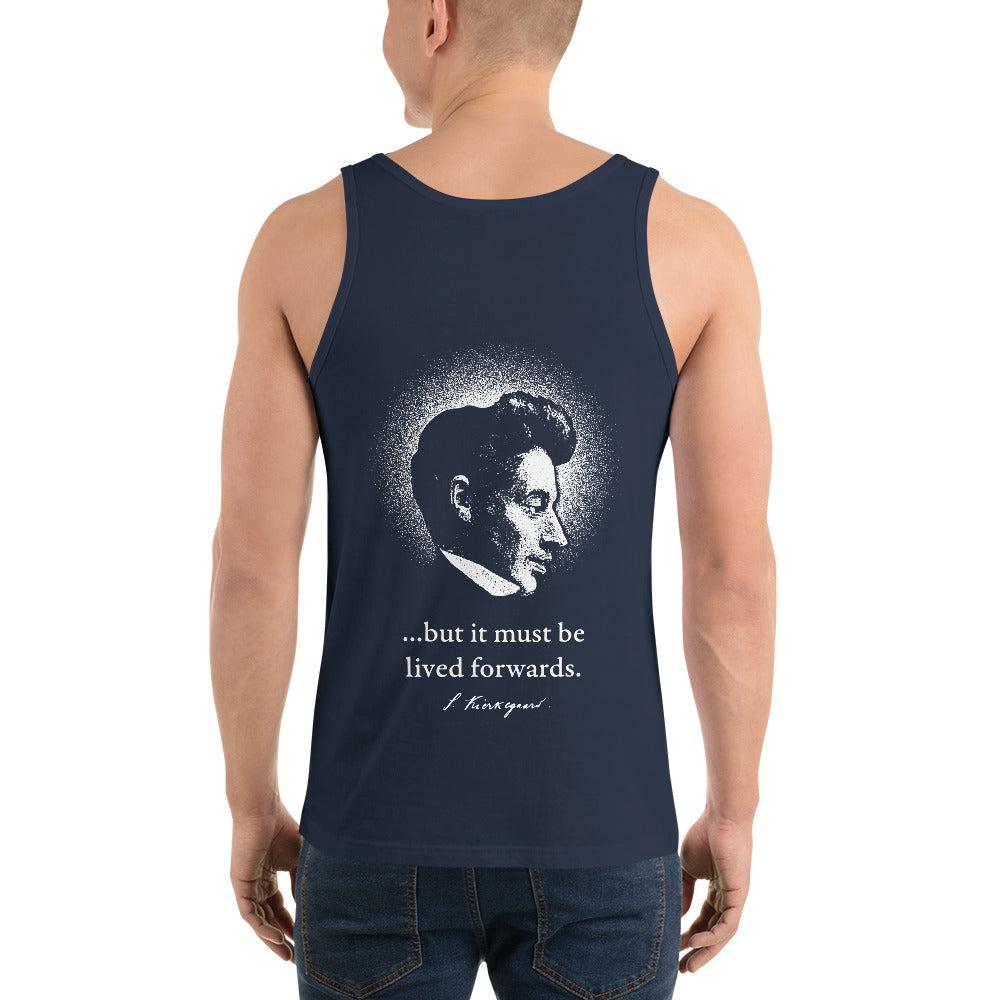 Kierkegaard Quote - Life can only be understood backwards - Unisex Tank Top