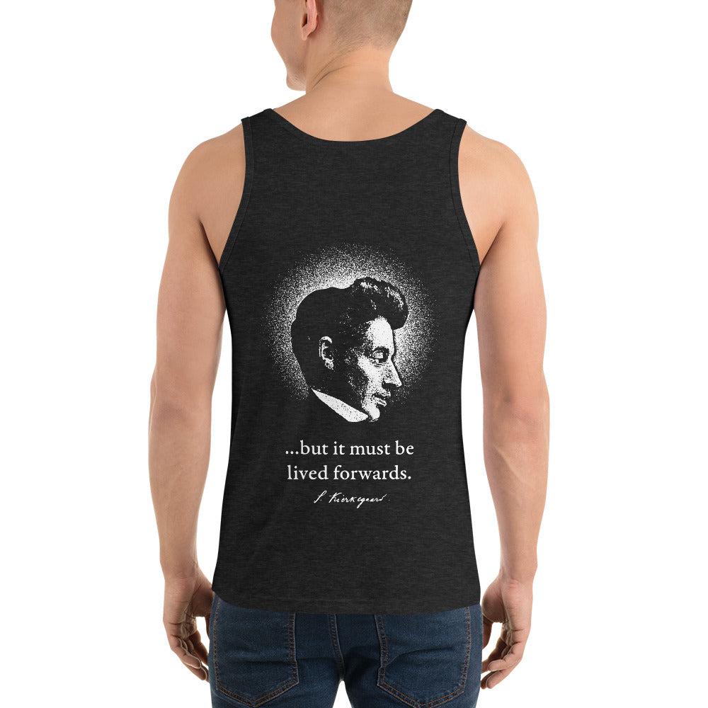 Kierkegaard Quote - Life can only be understood backwards - Unisex Tank Top
