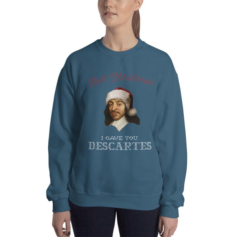 Last Christmas I Gave You Descartes - Sweatshirt - Indigo Blue / L - Discounted (US)