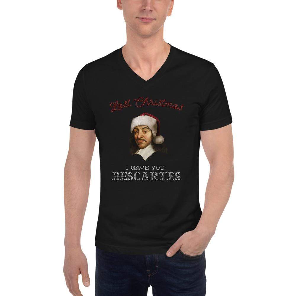 Last Christmas I Gave You Descartes - Unisex V-Neck T-Shirt