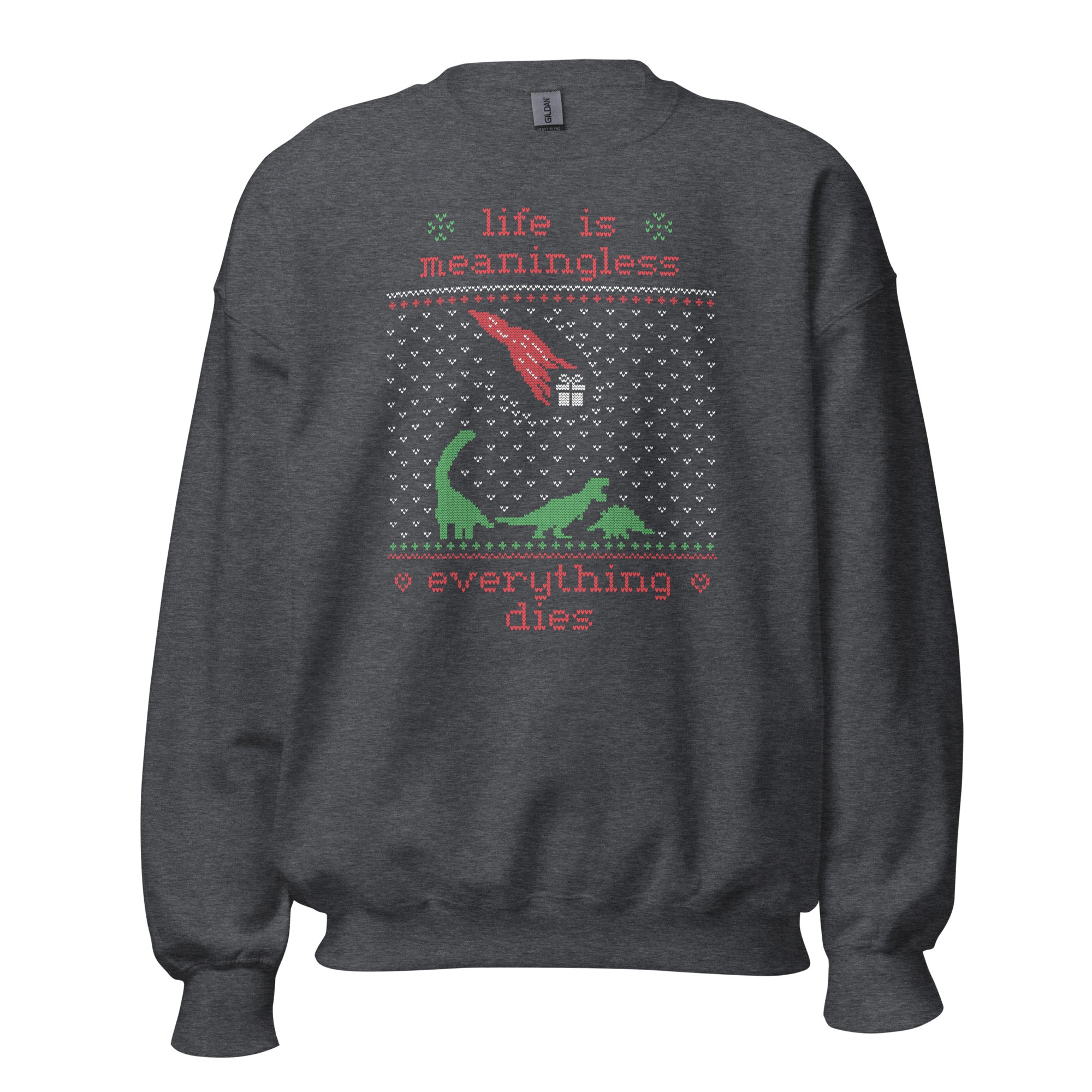 Life is meaningless - Ugly Xmas Sweater - Sweatshirt-Sweatshirt-The Philosopher's Shirt