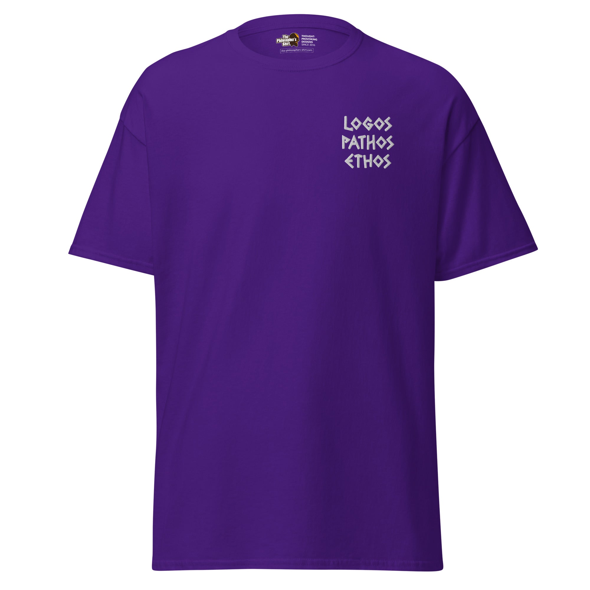 Logos Pathos Ethos - Embroidered - Unisex Classic T-Shirt - - - The Philosopher's Shirt
