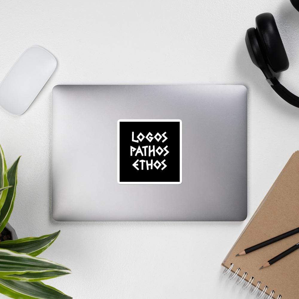 Logos Pathos Ethos - Sticker-Sticker-The Philosopher's Shirt