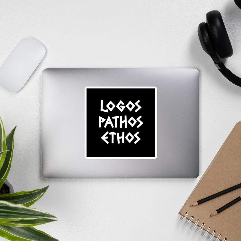 Logos Pathos Ethos - Sticker-Sticker-The Philosopher's Shirt