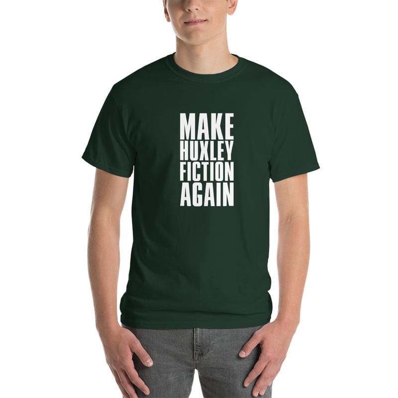 Make Huxley Fiction Again Block Text - Plus-Sized T-Shirt - Forest / 4XL - Discounted (US)