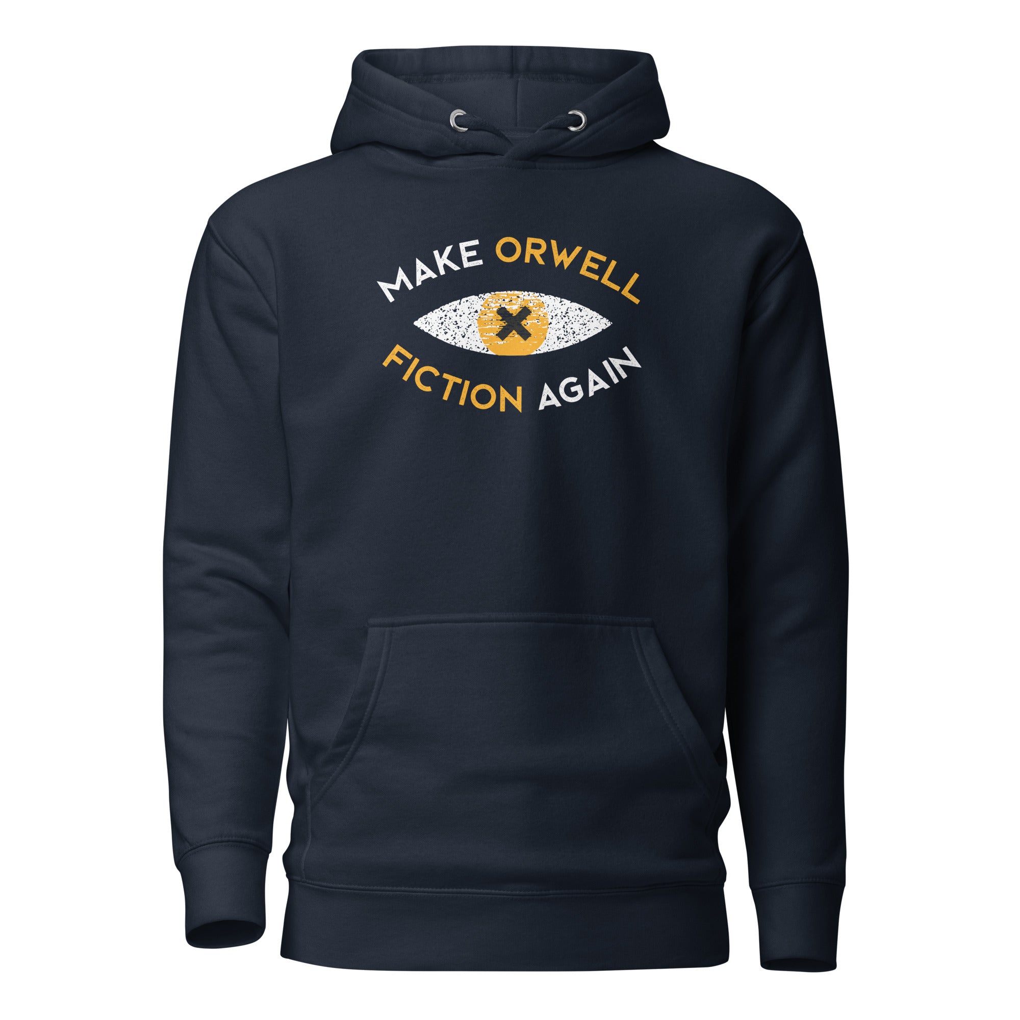 Make Orwell Fiction Again Recon Eye - Premium Hoodie - Navy Blazer - The Philosopher's Shirt