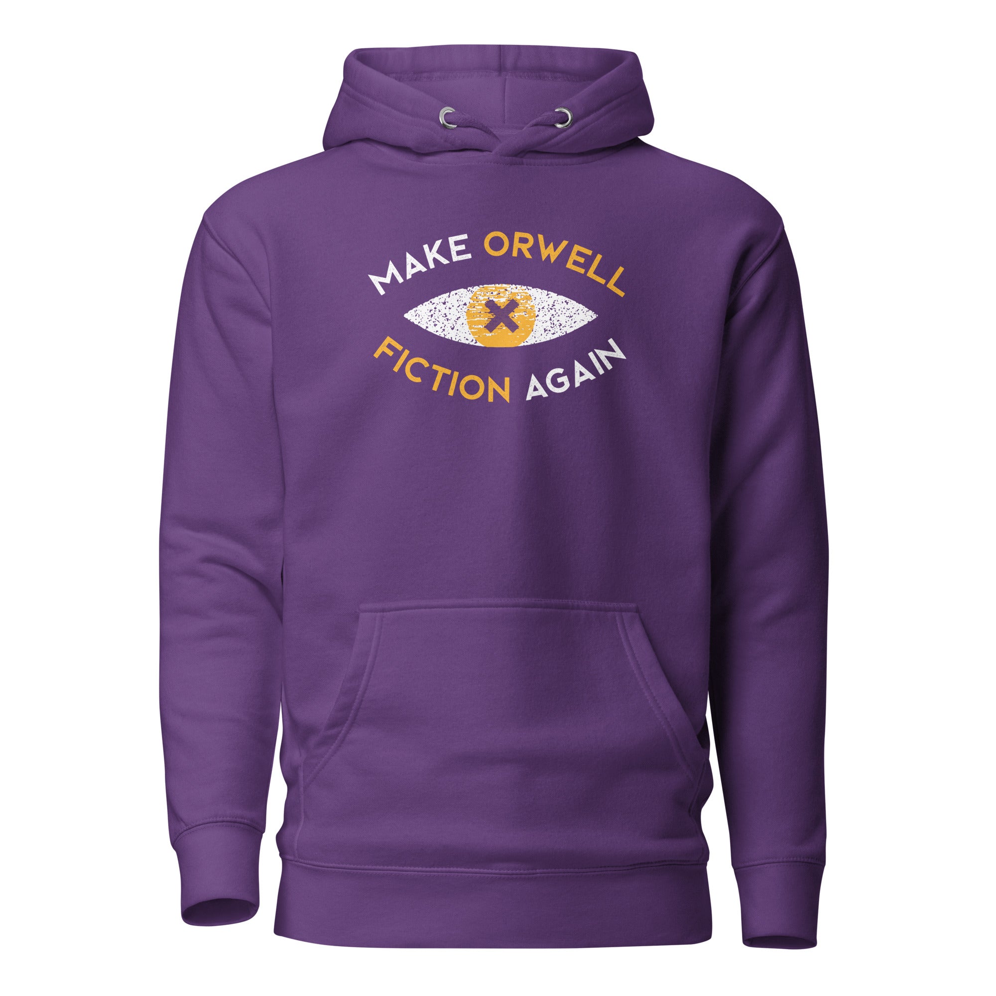 Make Orwell Fiction Again Recon Eye - Premium Hoodie - Purple - The Philosopher's Shirt
