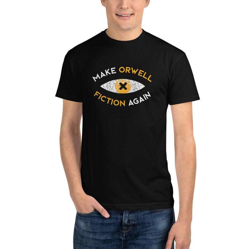 Make Orwell Fiction Again Recon Eye - Unisex Sustainable T-Shirt - Black / M - Discounted (US)