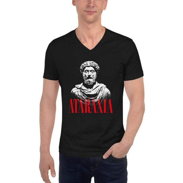 Marc Aurel Bust - Ataraxia Stoic Ethics - Unisex V-Neck T-Shirt