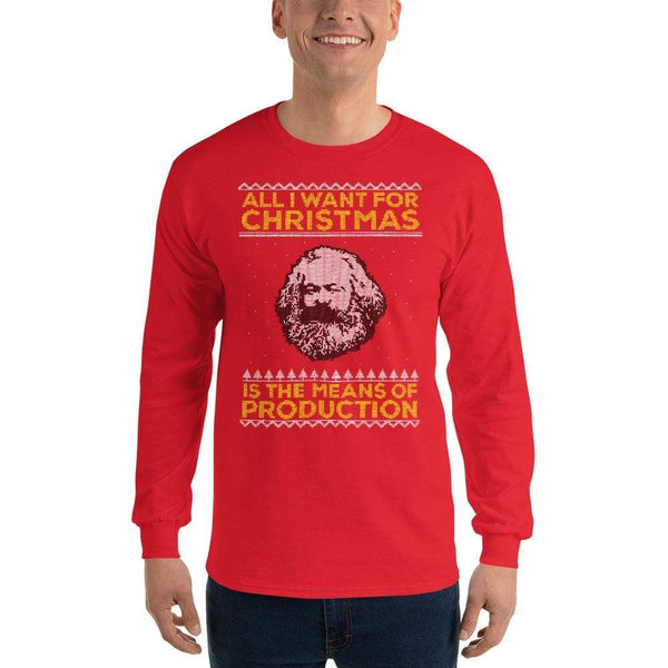 Marx - All I Want For Christmas Is The Means Of Production - Long-Sleeved Shirt