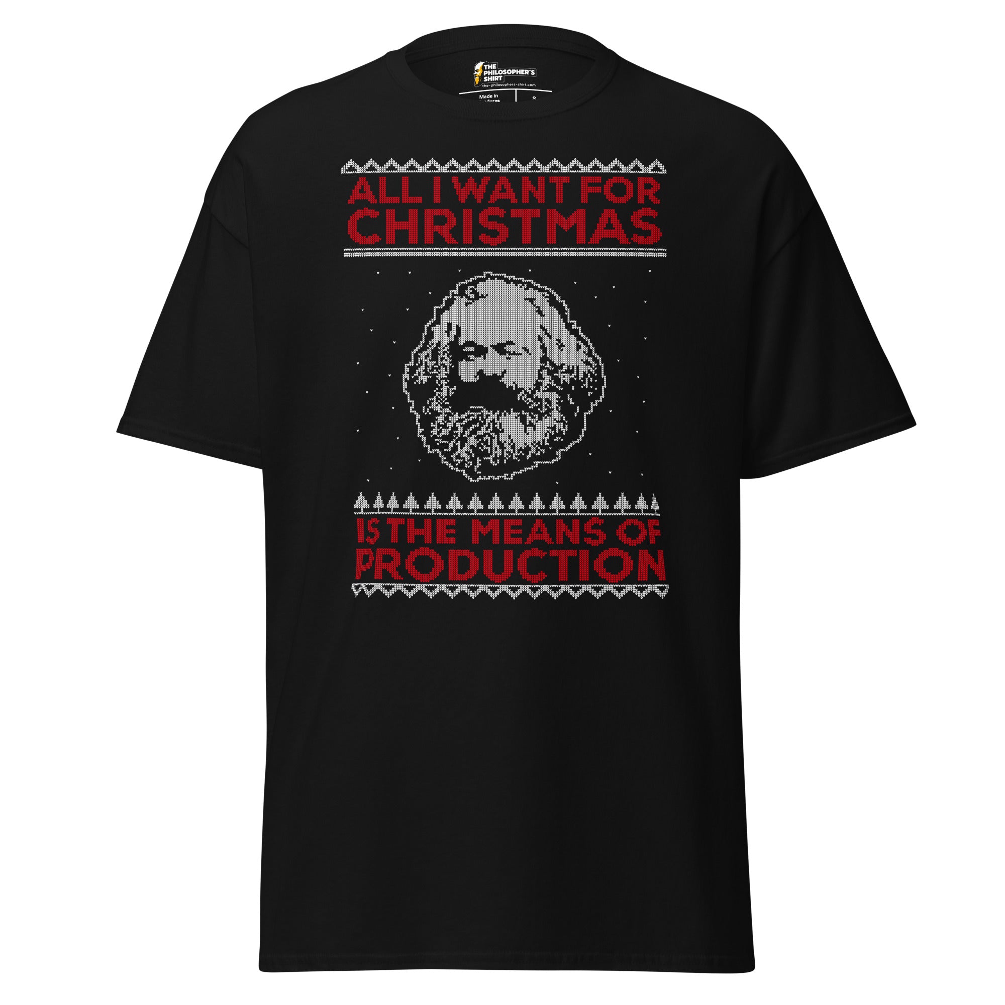 Marx - All I Want For Christmas Is The Means Of Production - Unisex Classic T-Shirt - Black-S - The Philosopher's Shirt