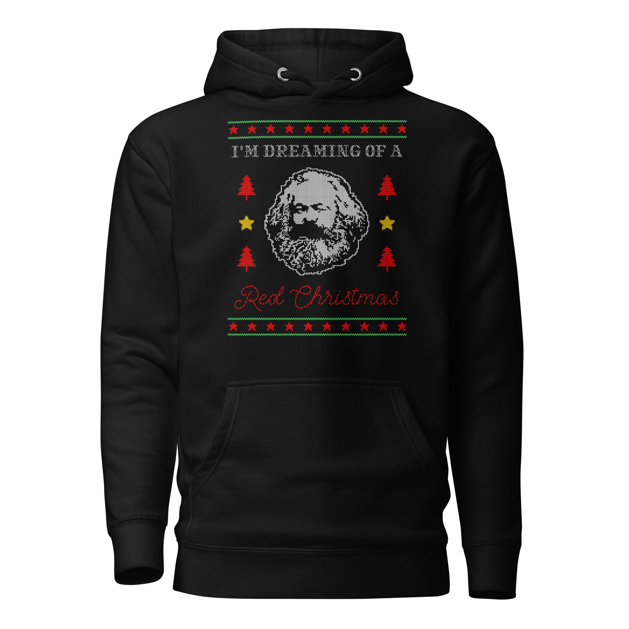 Marx: I'm dreaming of a red Christmas - Premium Hoodie - Black-S - The Philosopher's Shirt