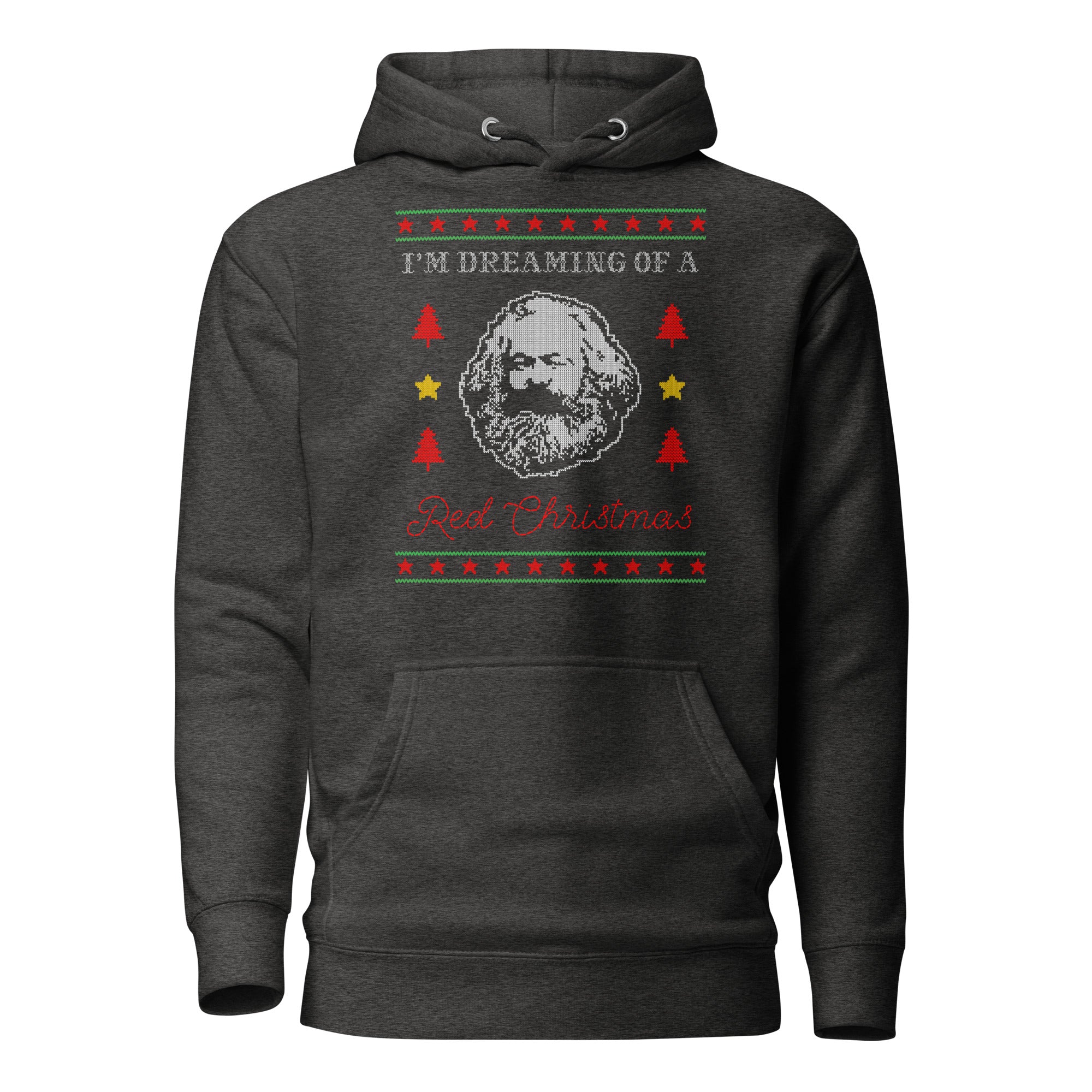 Marx: I'm dreaming of a red Christmas - Premium Hoodie - Charcoal Heather-S - The Philosopher's Shirt