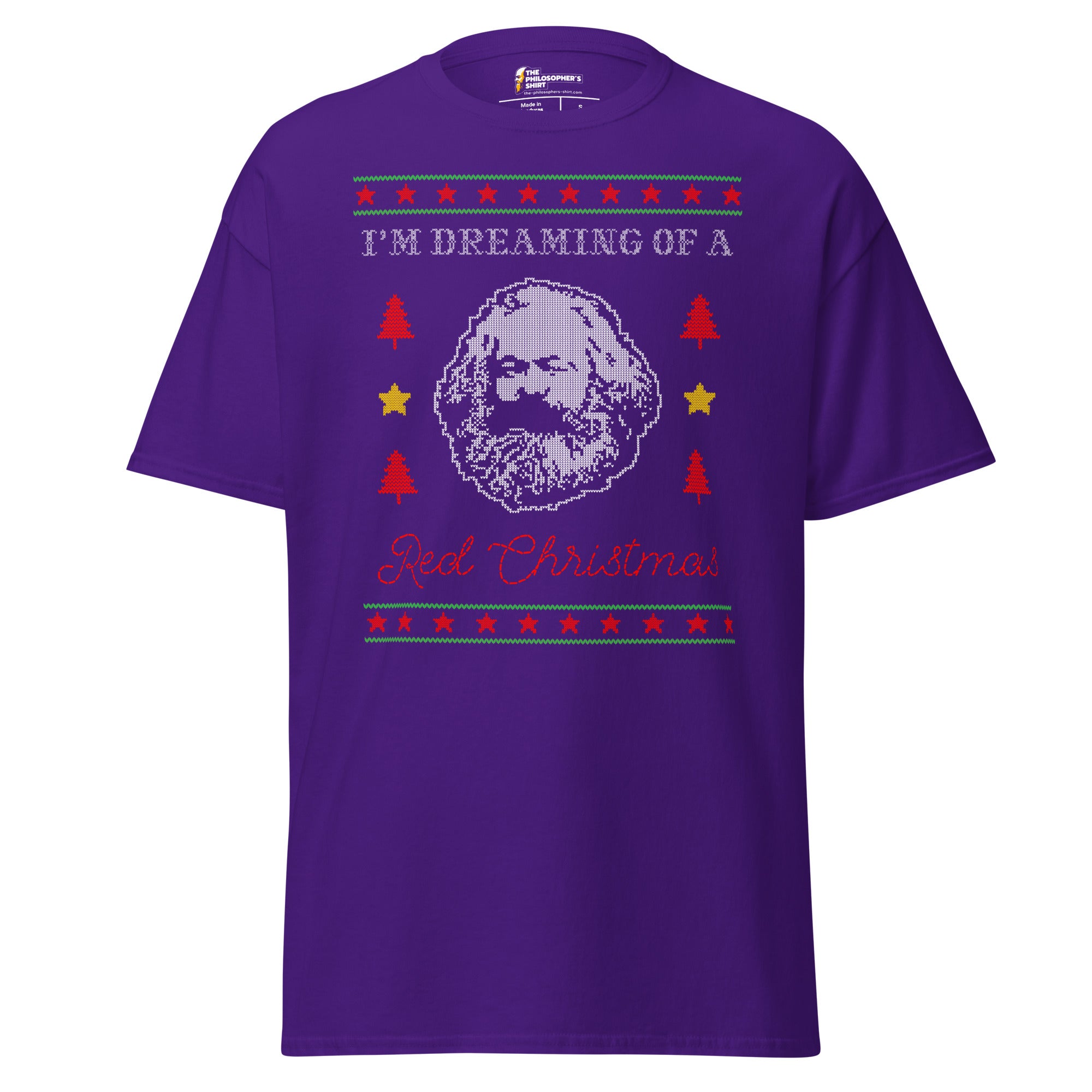 Marx: I'm dreaming of a red Christmas - Unisex Classic T-Shirt - Purple-S - The Philosopher's Shirt