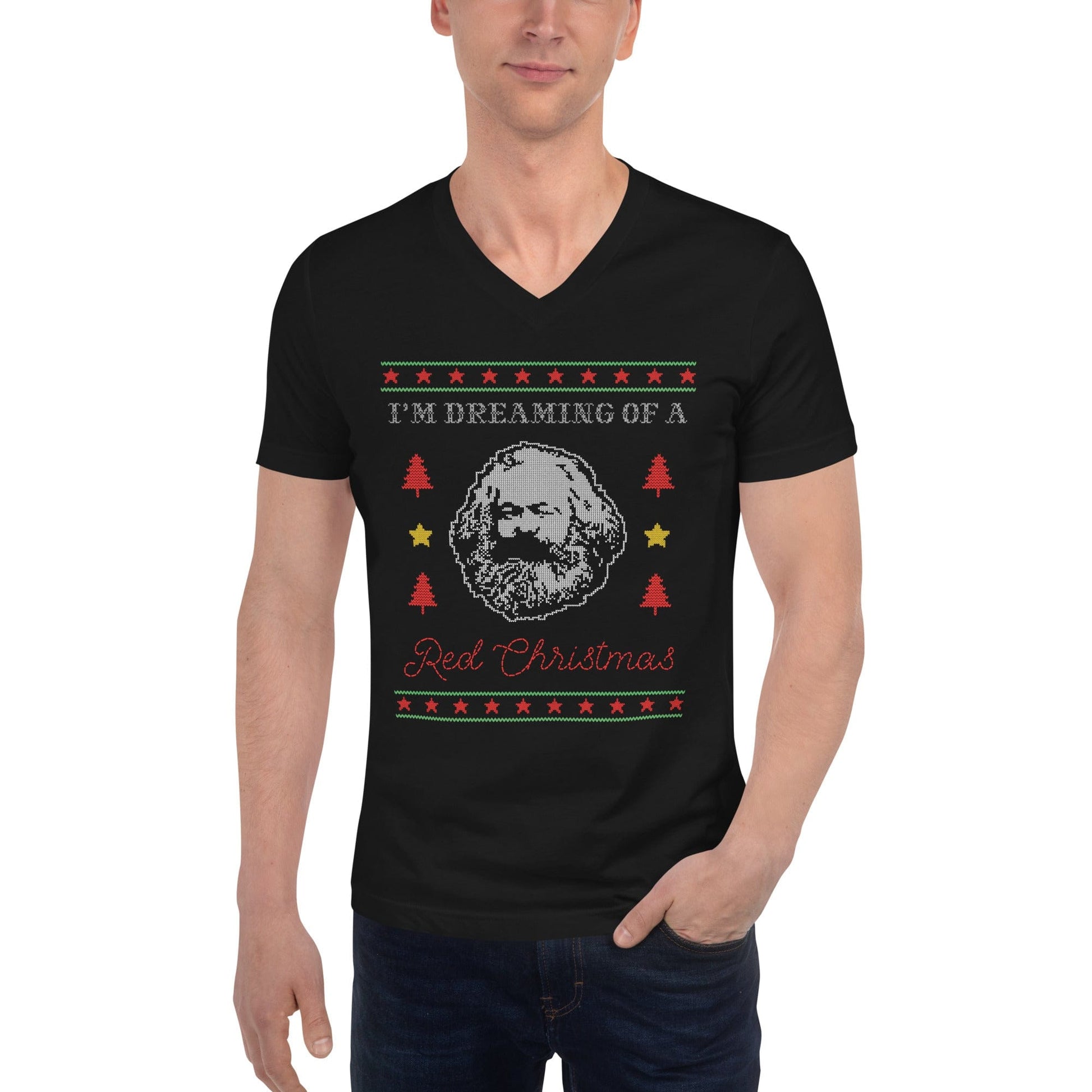 Marx: I’m dreaming of a red Christmas - Unisex V-Neck T-Shirt