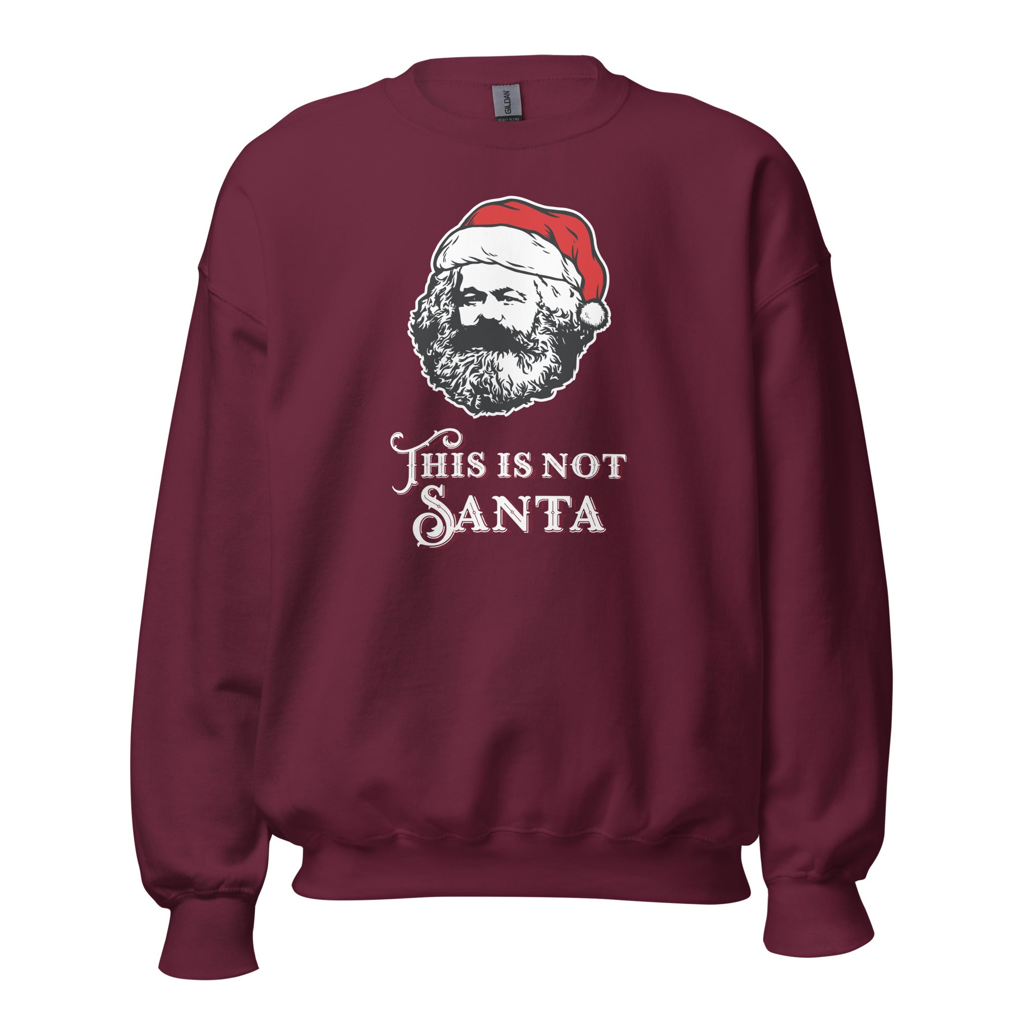 Marx - This Is Not Santa - Sweatshirt - Maroon - The Philosopher's Shirt