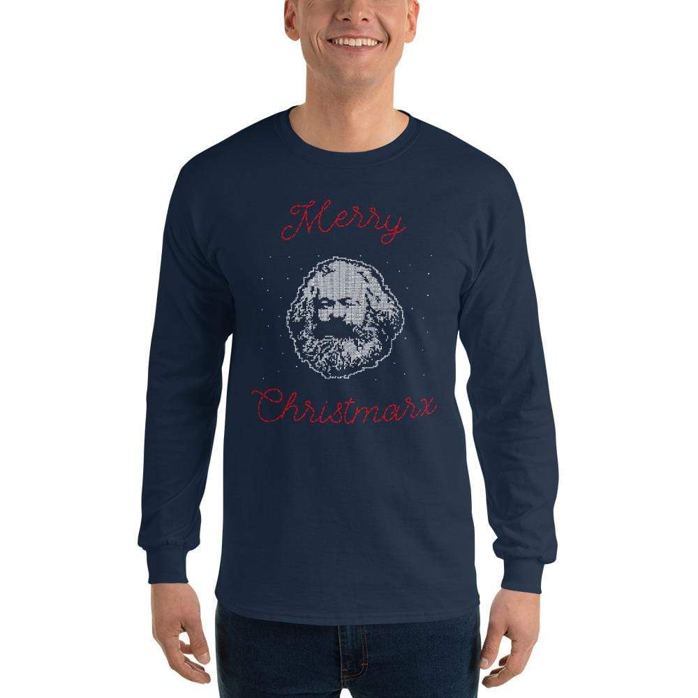 Merry Christmarx - Ugly Christmas Sweater Design - Long-Sleeved Shirt