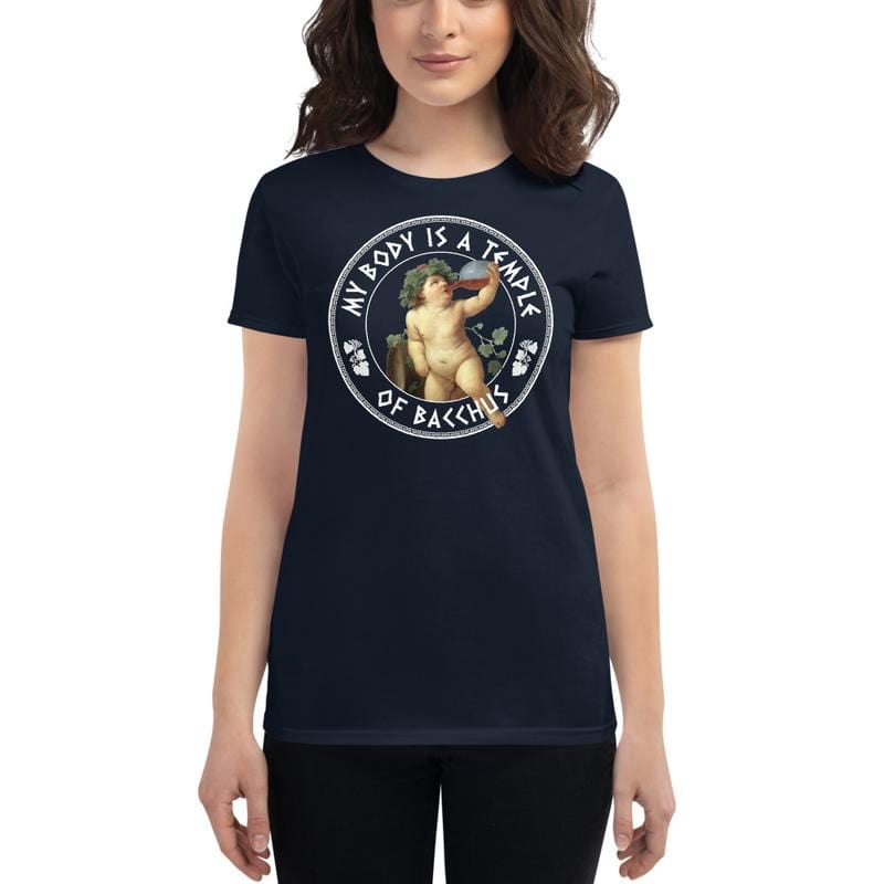 My Body Is A Temple Of Bacchus - Women's T-Shirt - Navy / L - Discounted (US)