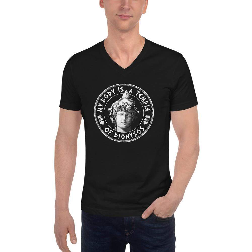 My Body Is A Temple Of Dionysos - Unisex V-Neck T-Shirt