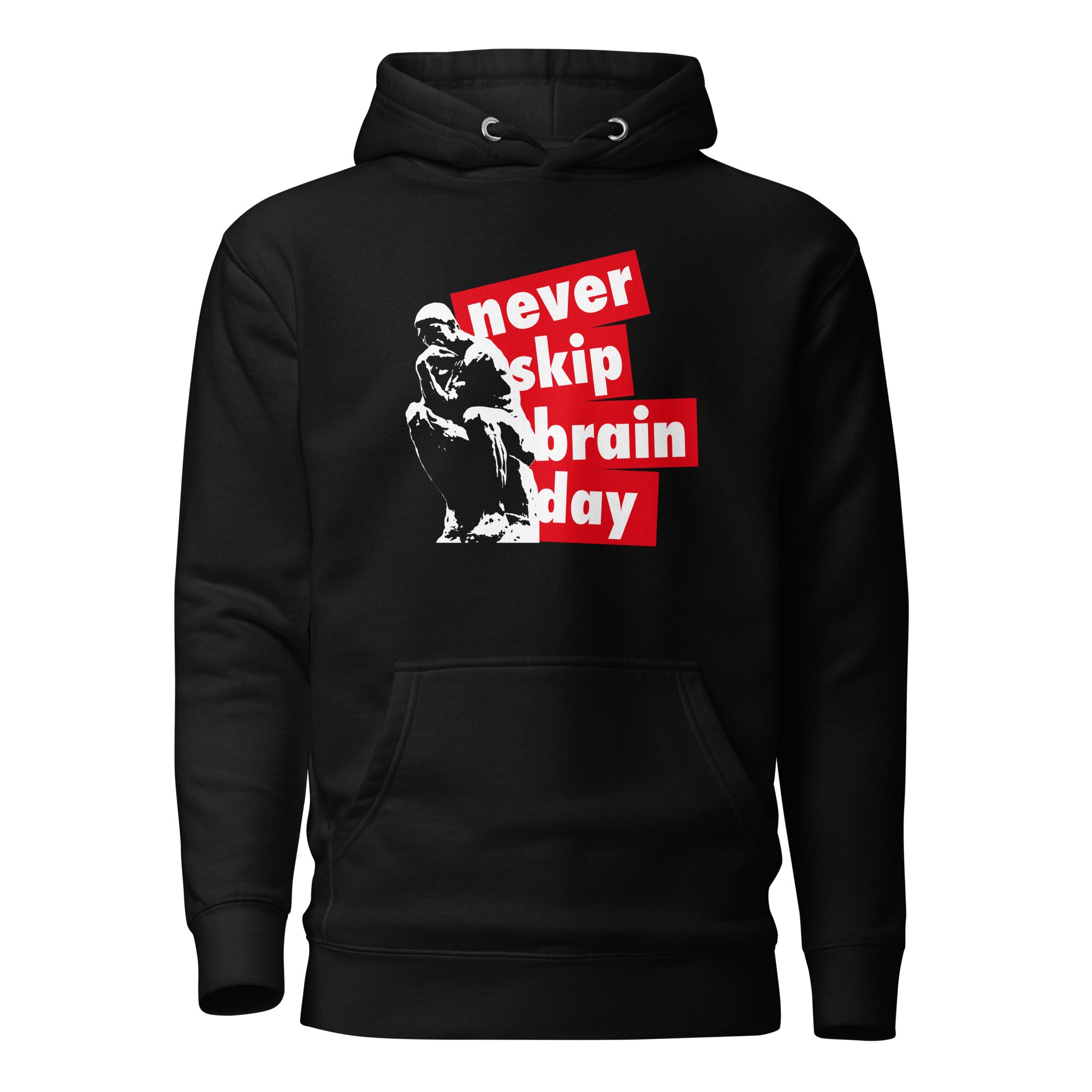 Never skip brain day - Premium Hoodie - Black-S - The Philosopher's Shirt