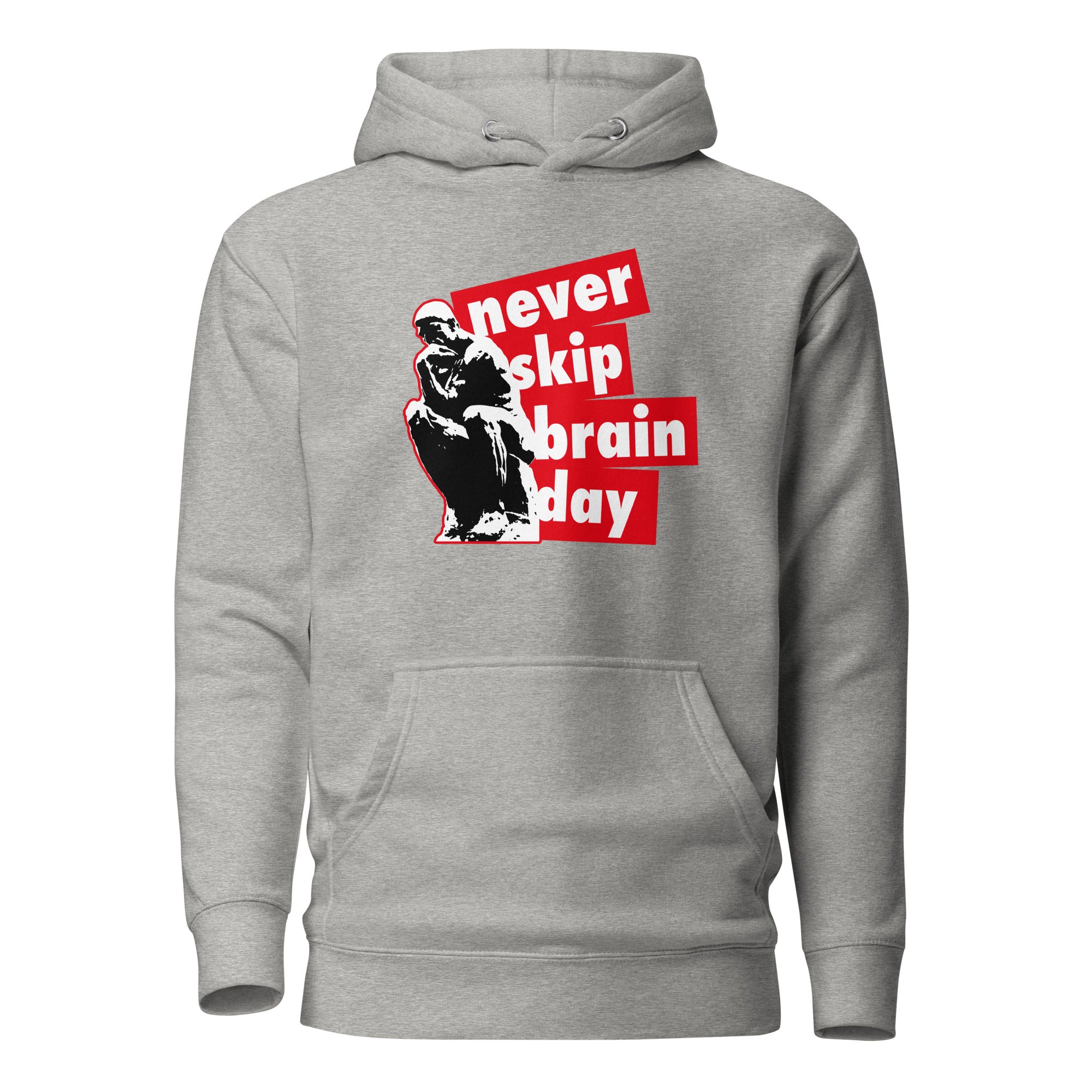 Never skip brain day - Premium Hoodie - Carbon Grey-S - The Philosopher's Shirt
