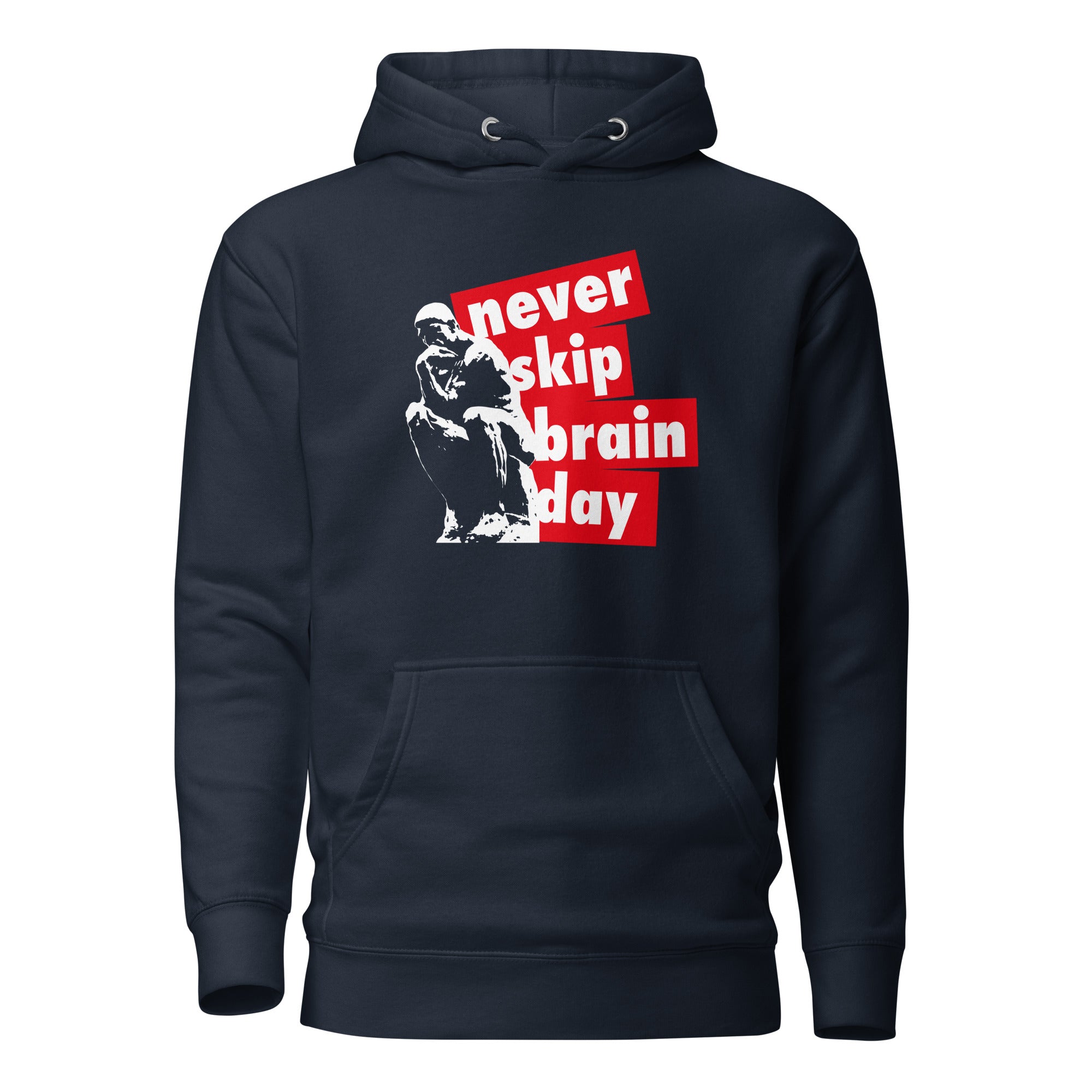 Never skip brain day - Premium Hoodie - Navy Blazer-S - The Philosopher's Shirt