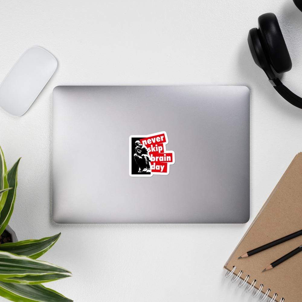 Never skip brain day - Sticker-Sticker-The Philosopher's Shirt