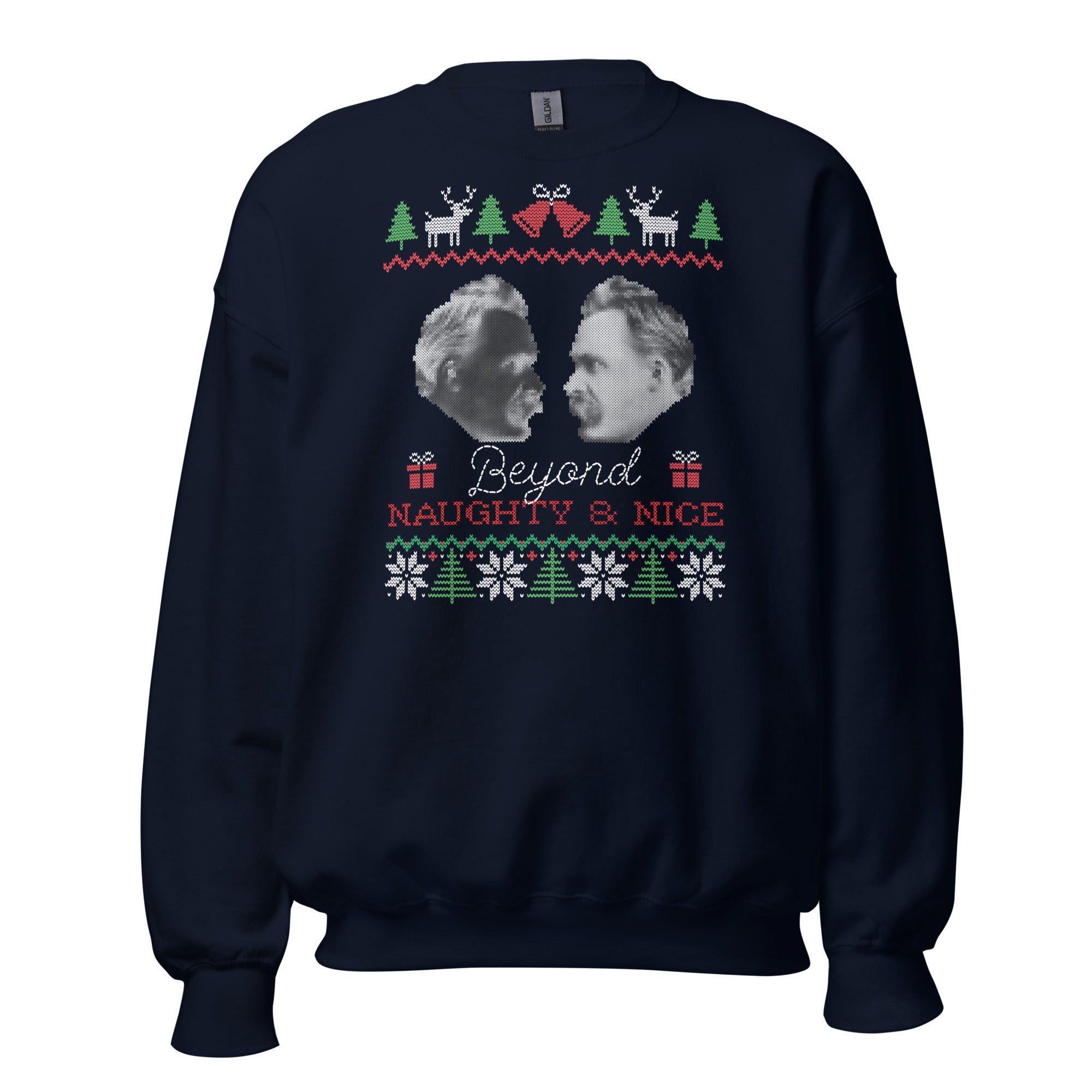 Nietzsche - Beyond naughty and nice - Sweatshirt-Sweatshirt-The Philosopher's Shirt