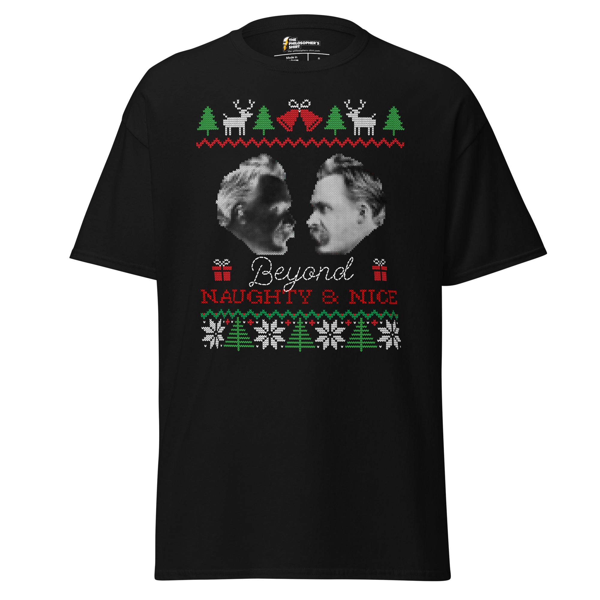 Nietzsche - Beyond naughty and nice - Unisex Classic T-Shirt - Black-S - The Philosopher's Shirt