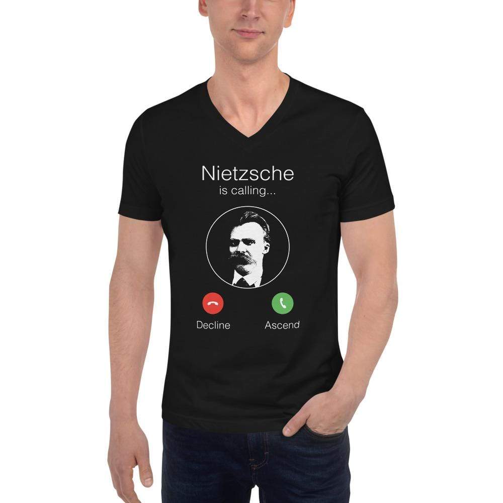 Nietzsche Calling - Decline or ascend - Unisex V-Neck T-Shirt