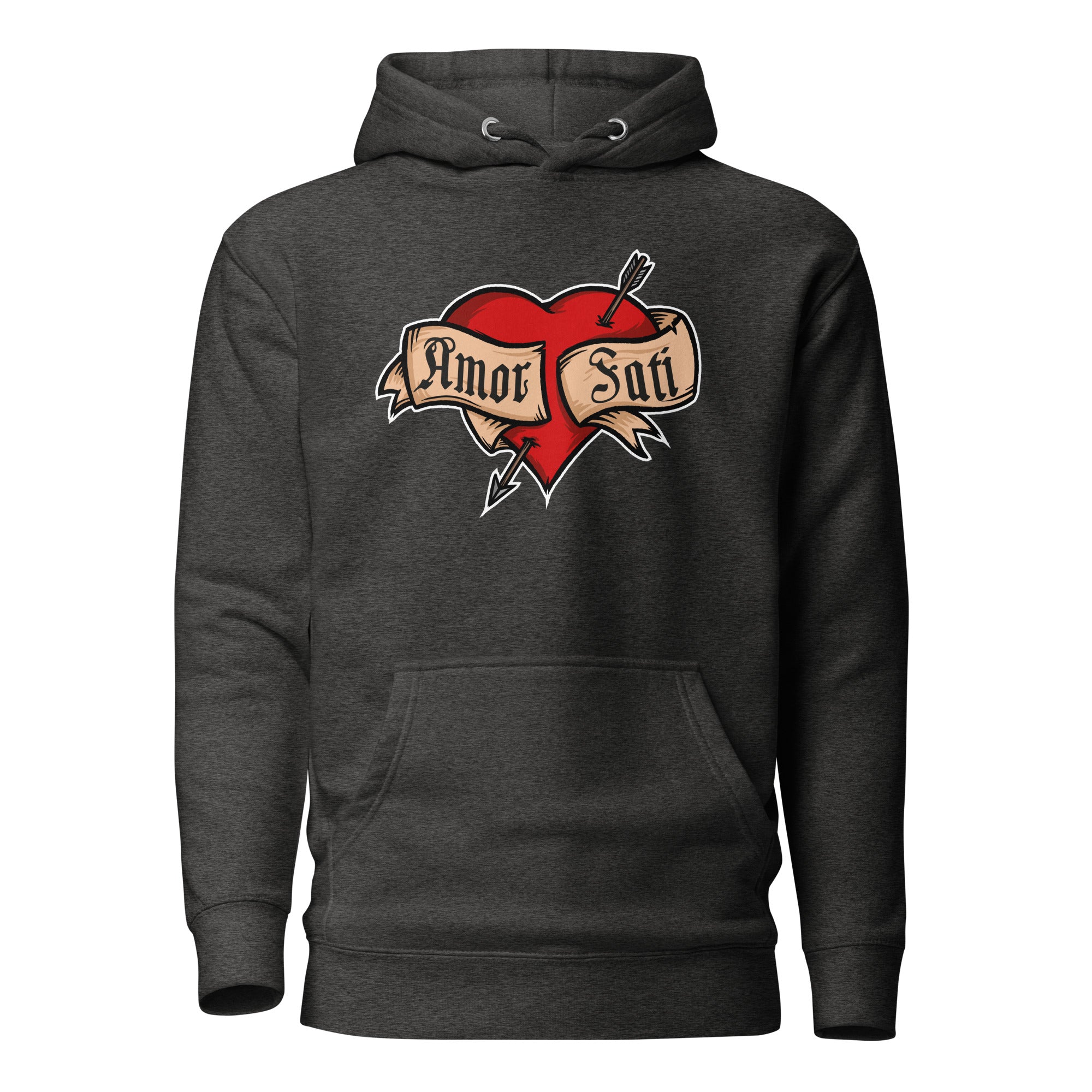 Nietzsche Fatalism Amor Fati Tattoo Heart - Premium Hoodie-Premium Hoodie-The Philosopher's Shirt