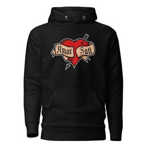 Nietzsche Fatalisme Amor Fati Tattoo Heart - Premium Hoodie