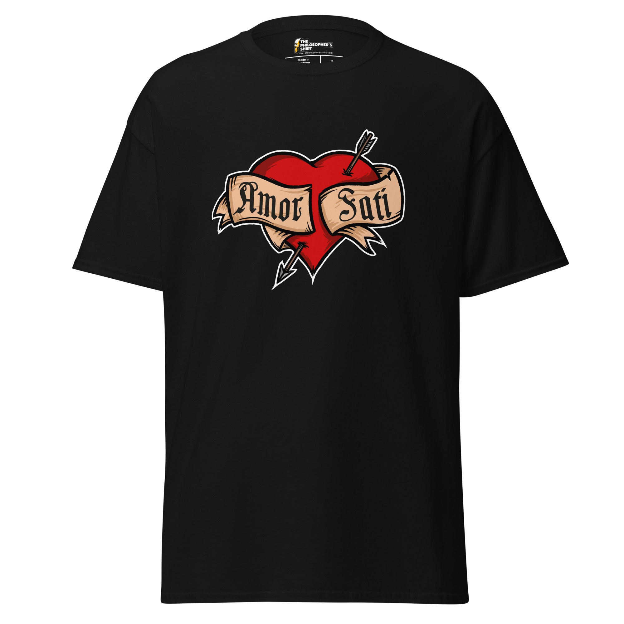 Nietzsche Fatalism Amor Fati Tattoo Heart - Unisex Classic T-Shirt-Unisex Classic T-Shirt-The Philosopher's Shirt