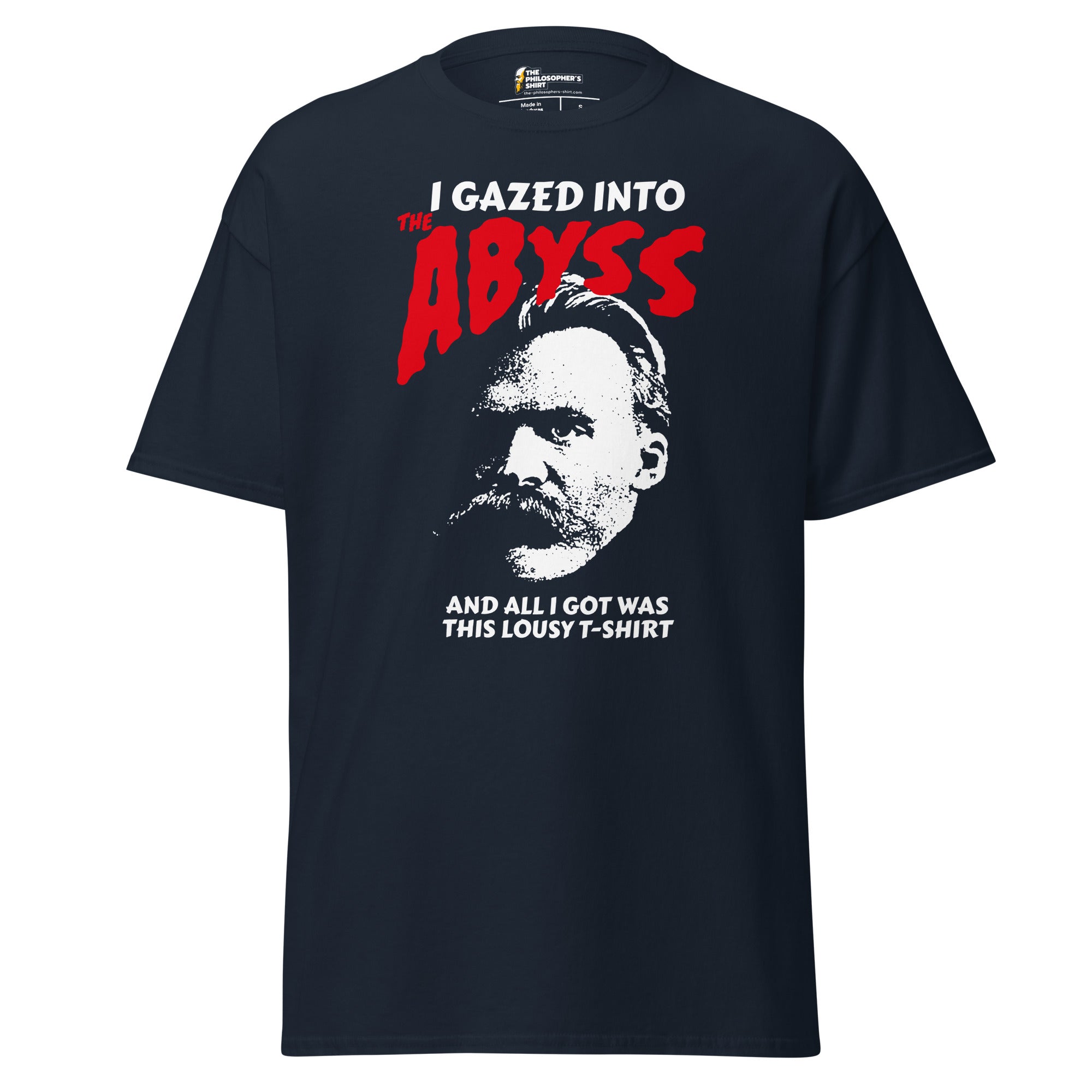 Nietzsche - I Gazed Into The Abyss - Unisex Classic T-Shirt-Unisex Classic T-Shirt-The Philosopher's Shirt