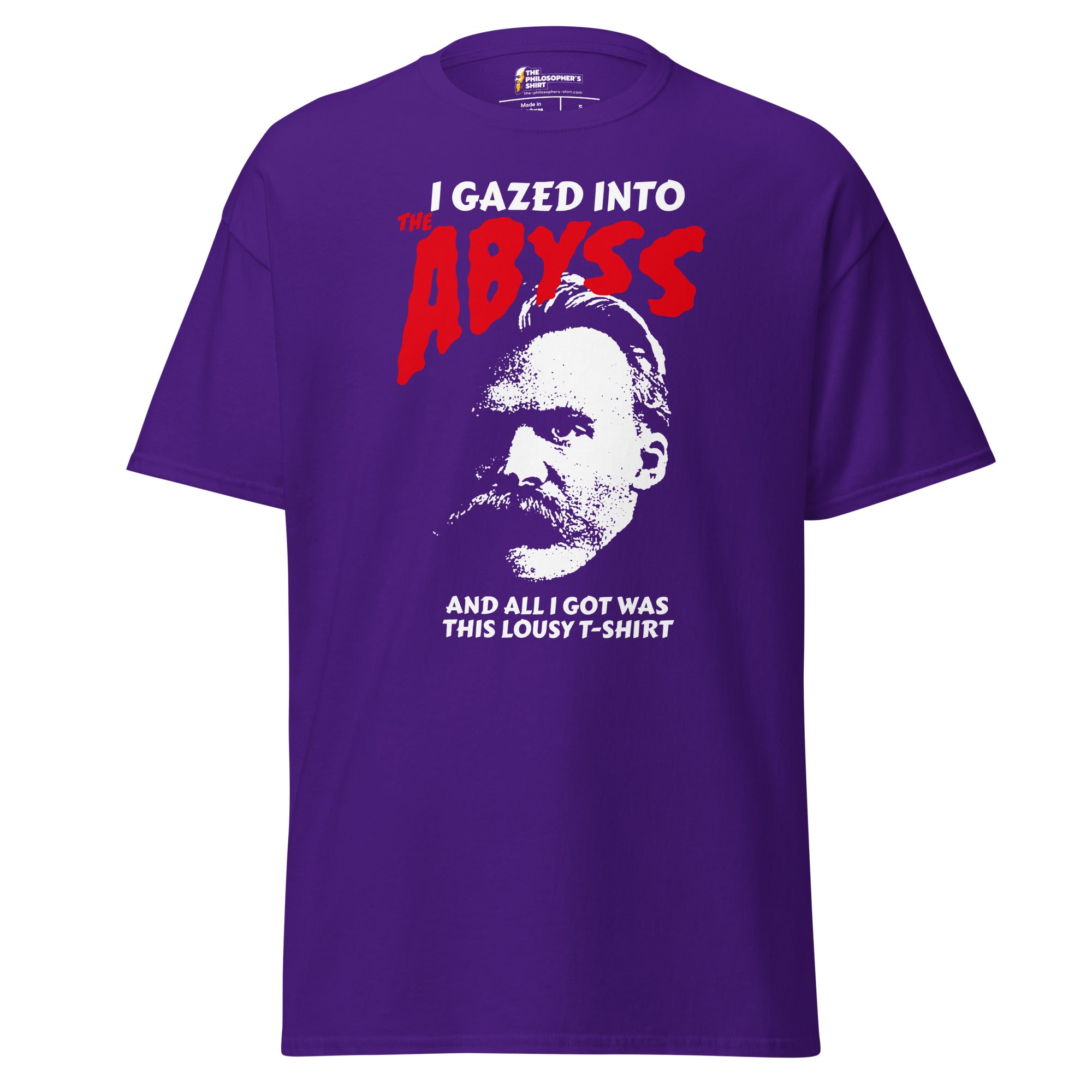 Nietzsche - I Gazed Into The Abyss - Unisex Classic T-Shirt-Unisex Classic T-Shirt-The Philosopher's Shirt