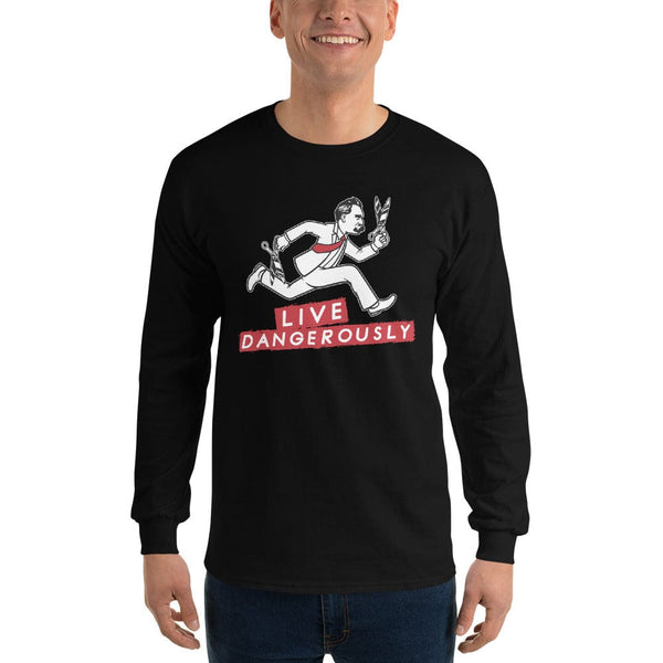 Nietzsche running with scissors - live dangerously - Long-Sleeved Shirt