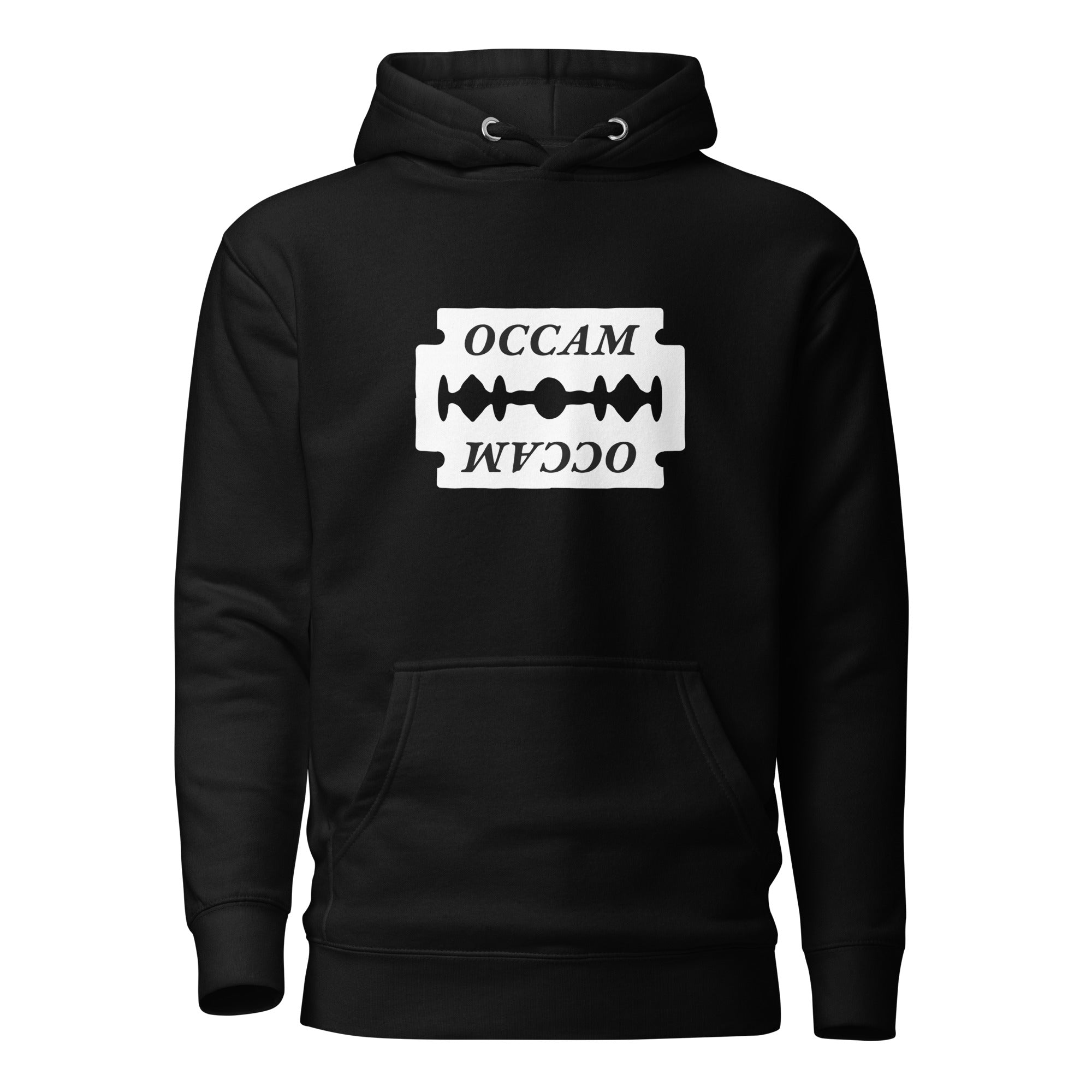 OCCAM's Razor - Premium Hoodie - Black - The Philosopher's Shirt