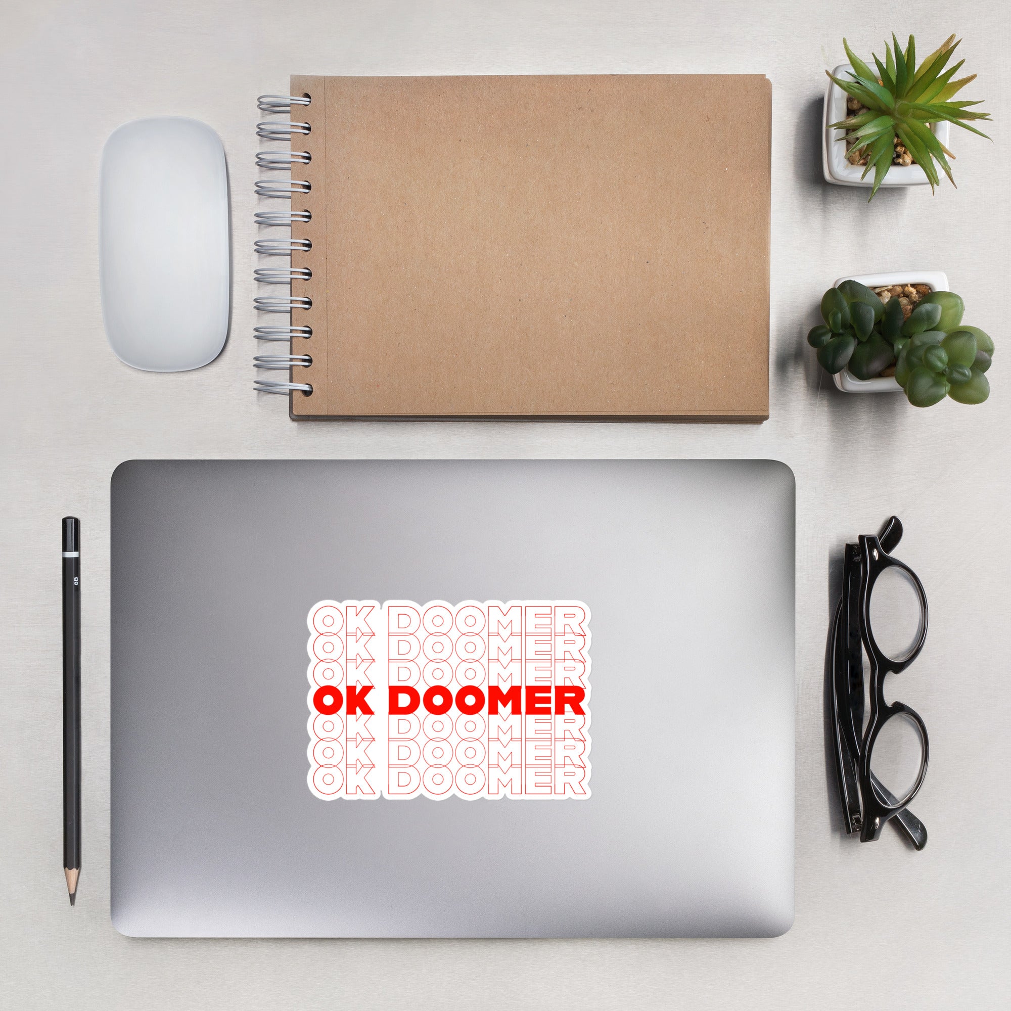 OK DOOMER - Sticker - 14 x 14 cm | 5.5 x 5.5 inches - The Philosopher's Shirt