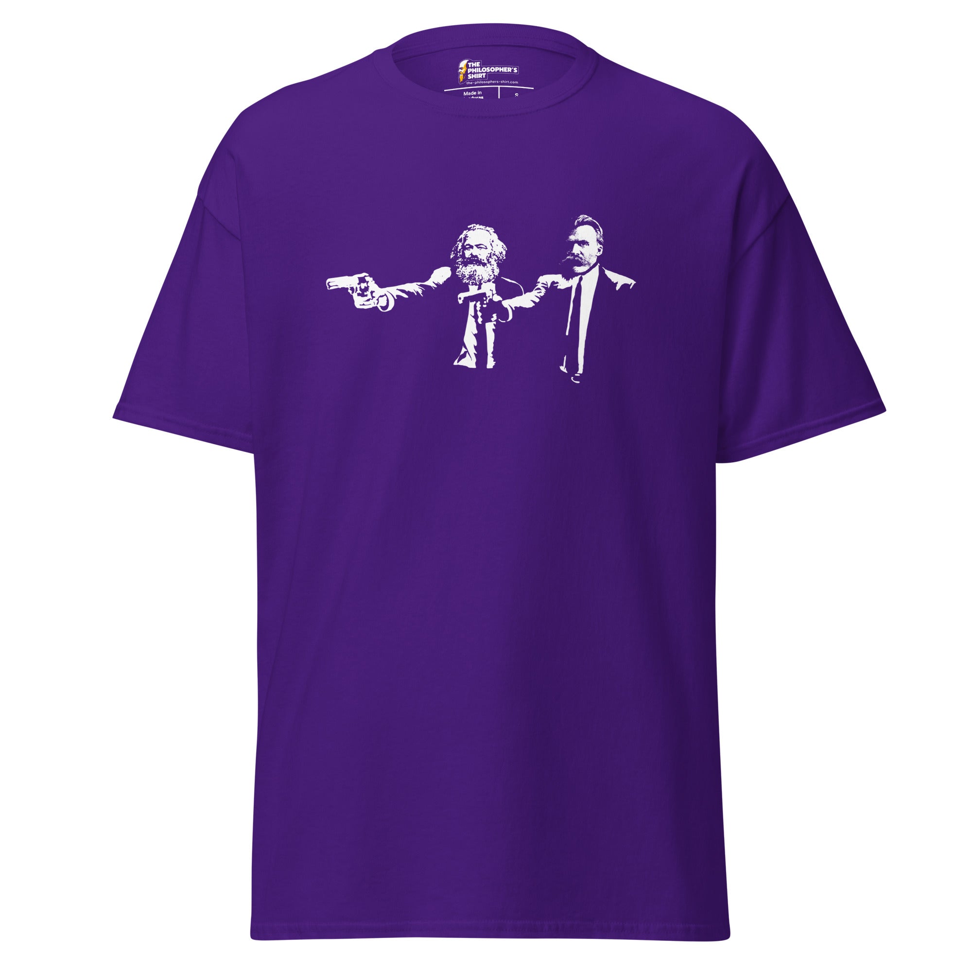Philo Fiction - Marx & Nietzsche - Unisex Classic T-Shirt - Purple - The Philosopher's Shirt