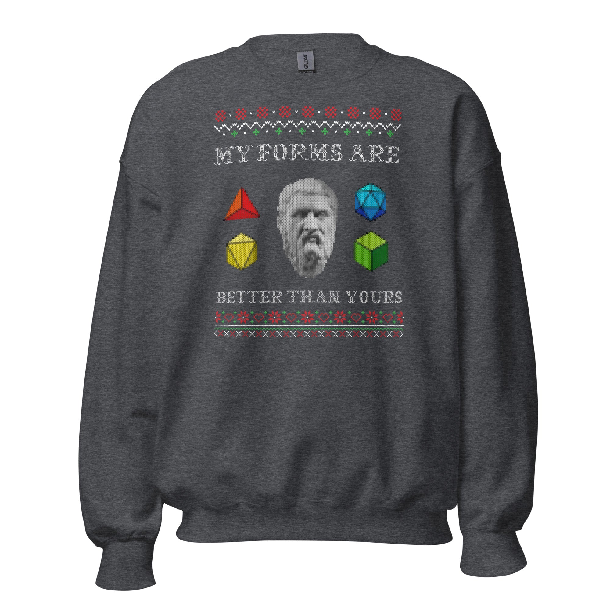 Plato - My forms are better than yours - Sweatshirt - Dark Heather - The Philosopher's Shirt