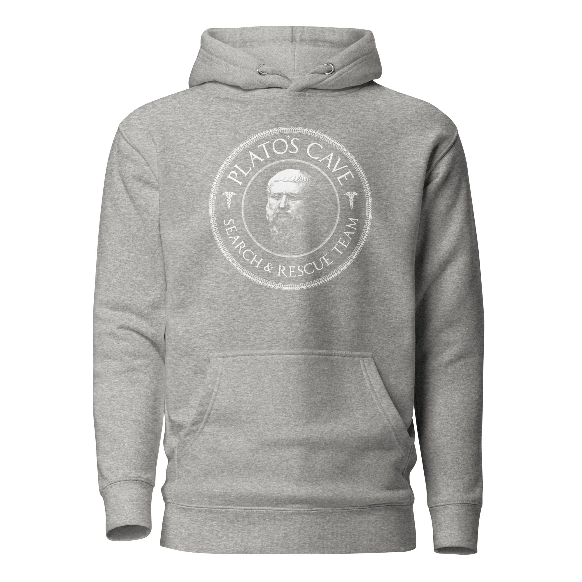 Plato's Cave Search and Rescue Team - Premium Hoodie - Carbon Grey - The Philosopher's Shirt