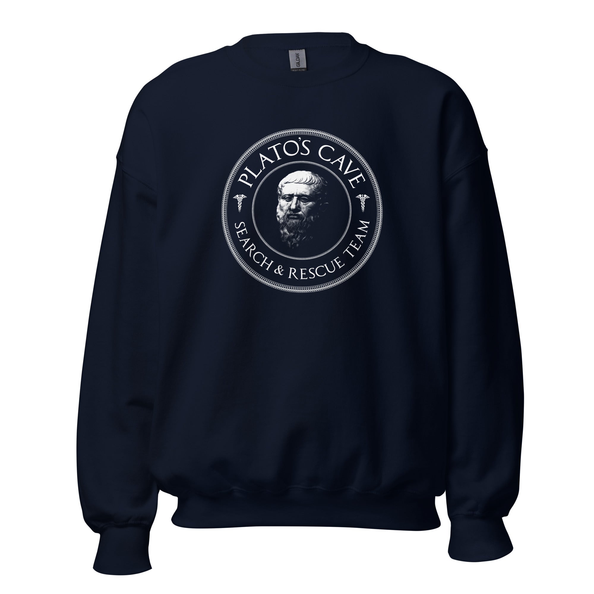Plato's Cave Search and Rescue Team - Sweatshirt - Navy - The Philosopher's Shirt