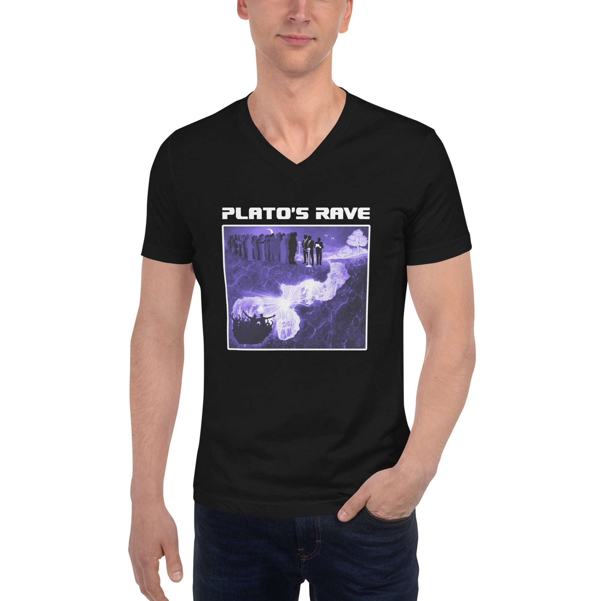 Plato's Rave Cave - Unisex V-Neck T-Shirt