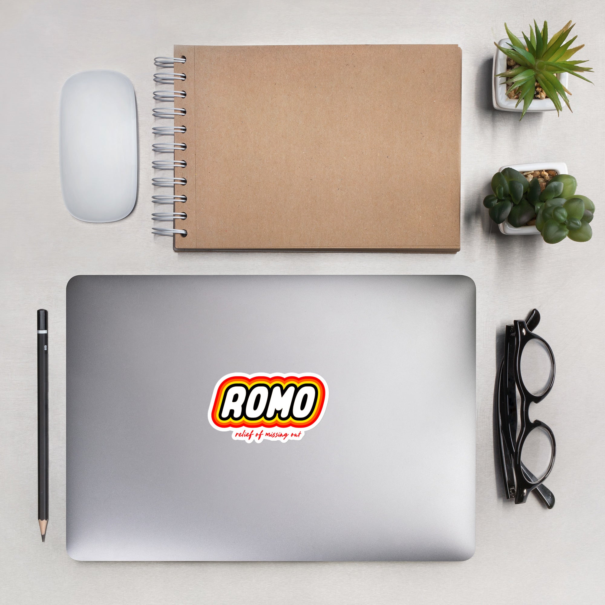ROMO: Relief of missing out - Sticker - 10 x 10 cm | 4 x 4 inches - The Philosopher's Shirt