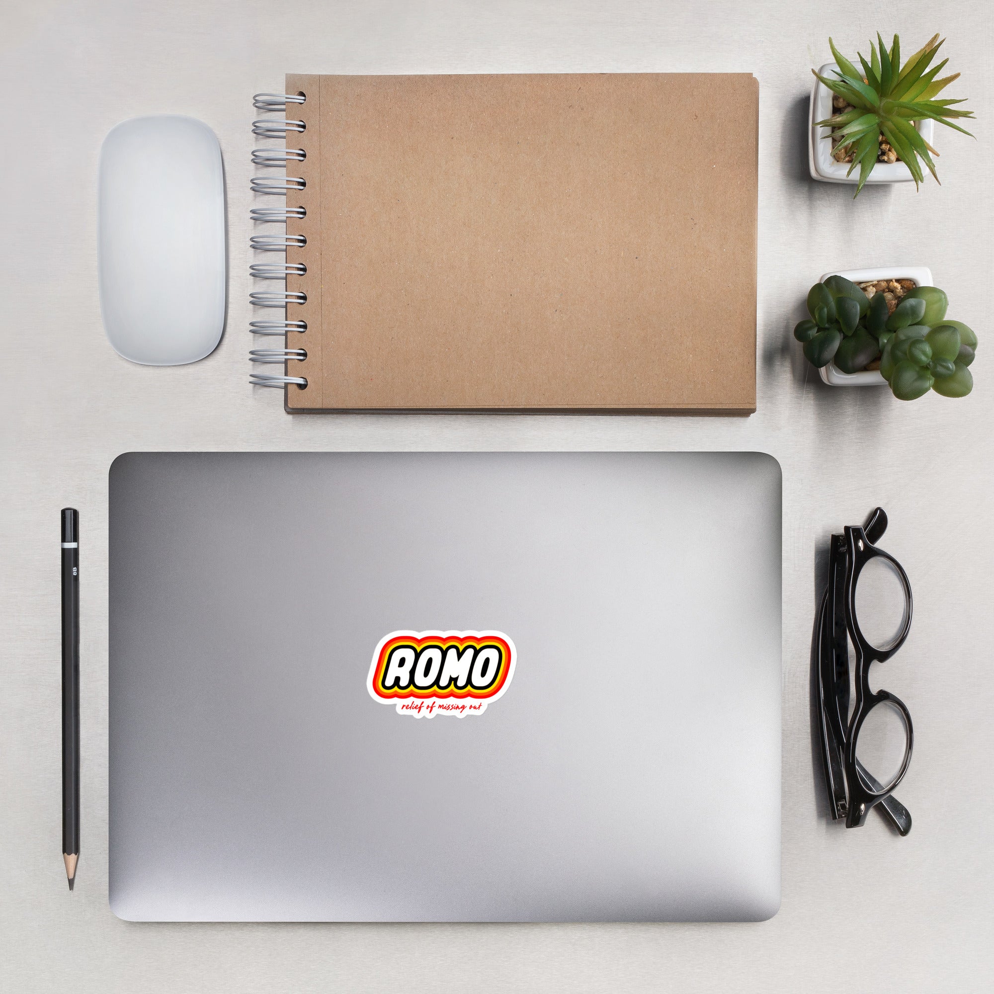 ROMO: Relief of missing out - Sticker - 7.5 x 7.5 cm | 3 x 3 inches - The Philosopher's Shirt