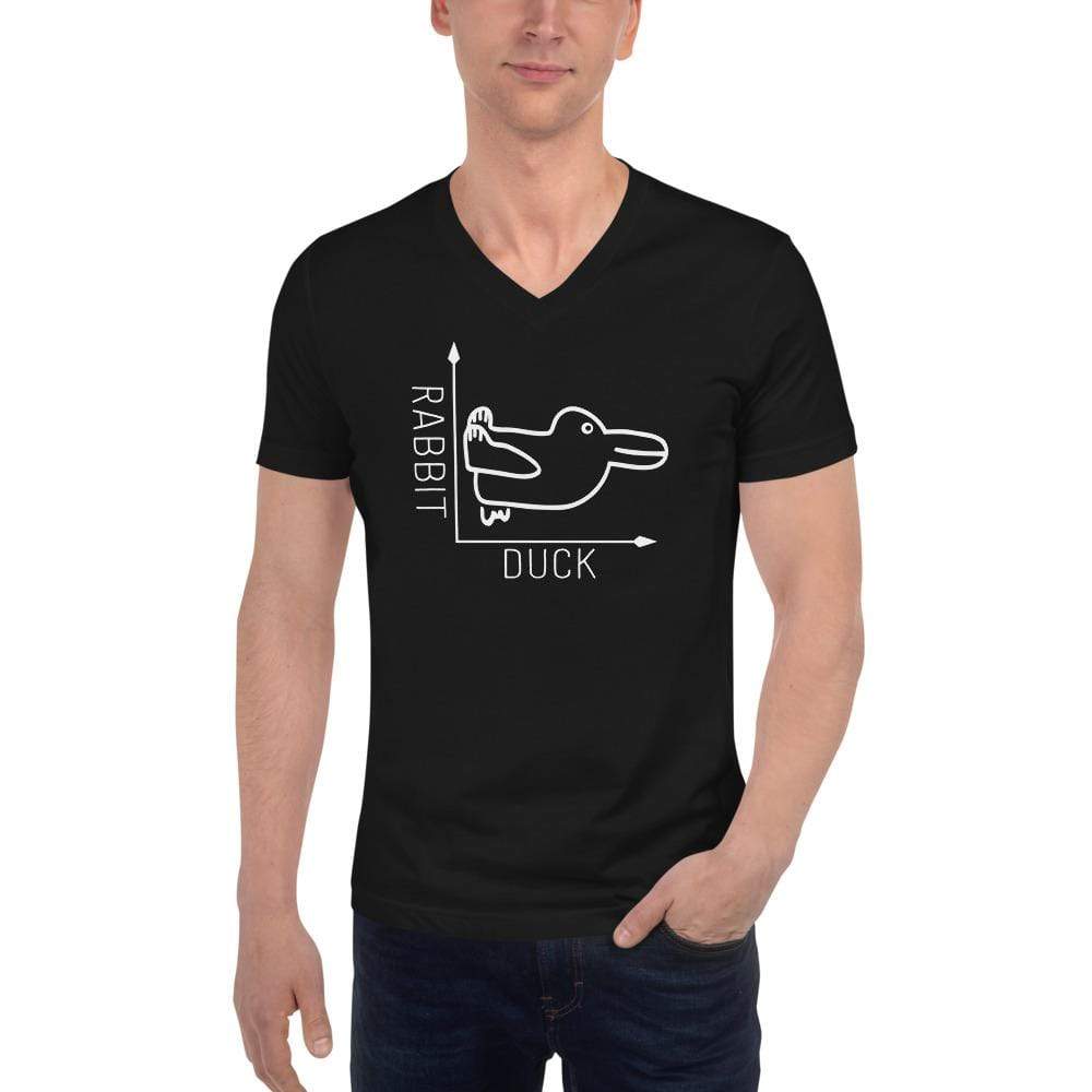 Rabbit-Duck - Front and Back print - Unisex V-Neck T-Shirt