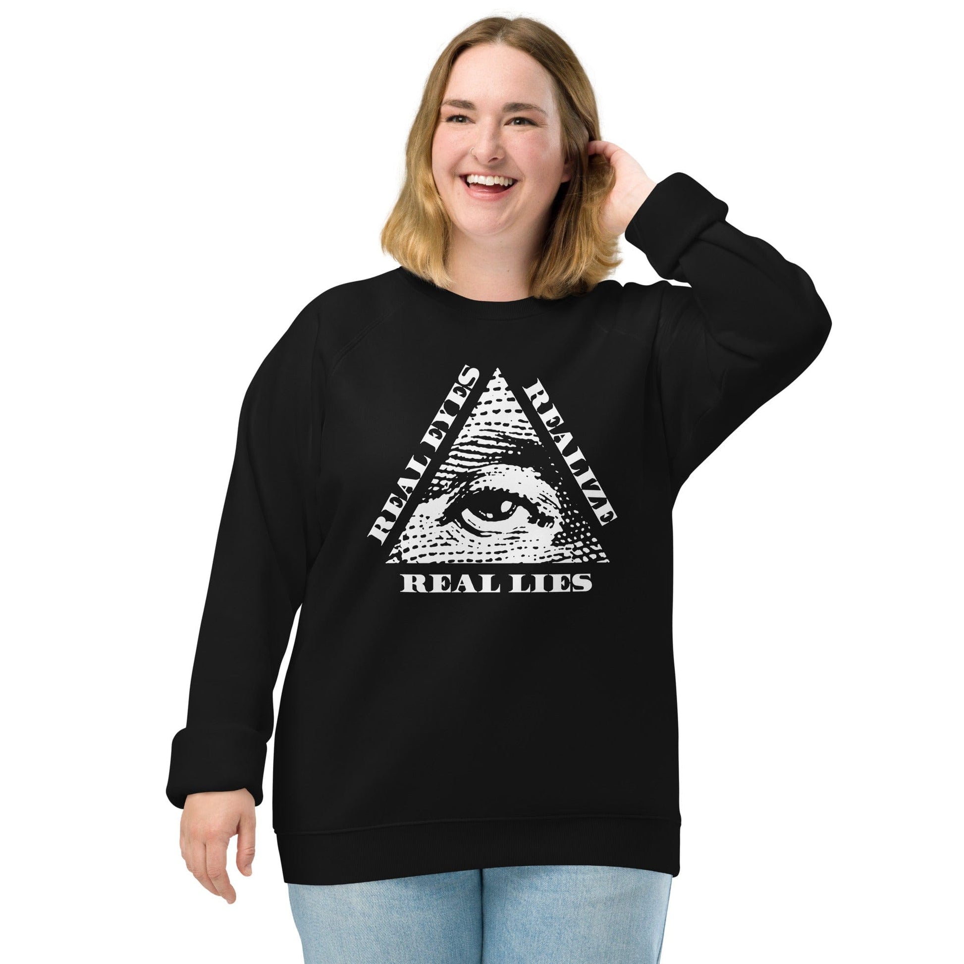 Real Eyes Realize Real Lies - All seeing eye - Eco Sweatshirt