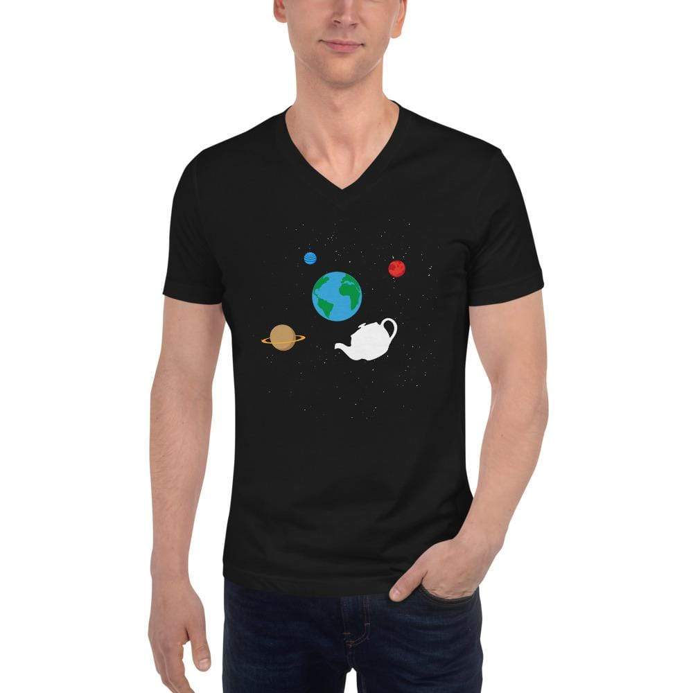 Russell's Teapot Floating in Space - Unisex V-Neck T-Shirt